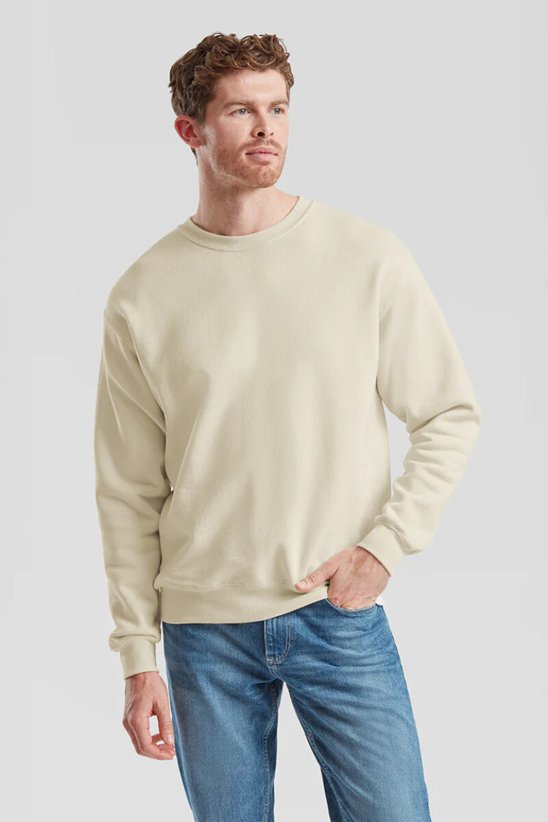 Buzo deportivo clásico escote redondo - UNISEX NATURAL