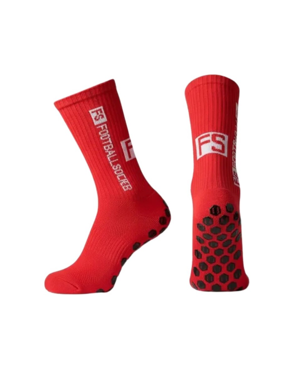 Par de Medias Deportivas Antideslizantes para Fútbol FS - Rojas 