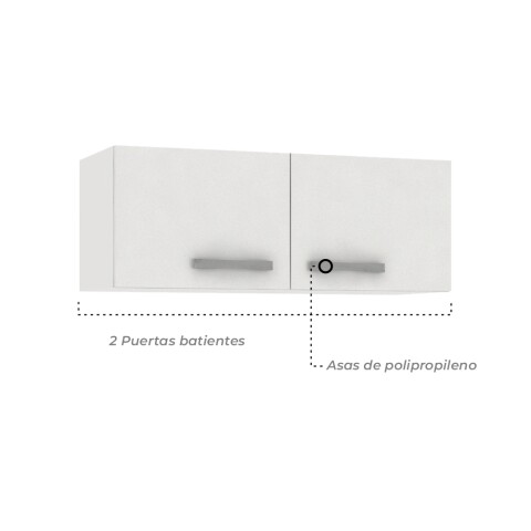 Mueble Aereo de 2 puertas s/estante interior natural 80x29x30cm Blanco
