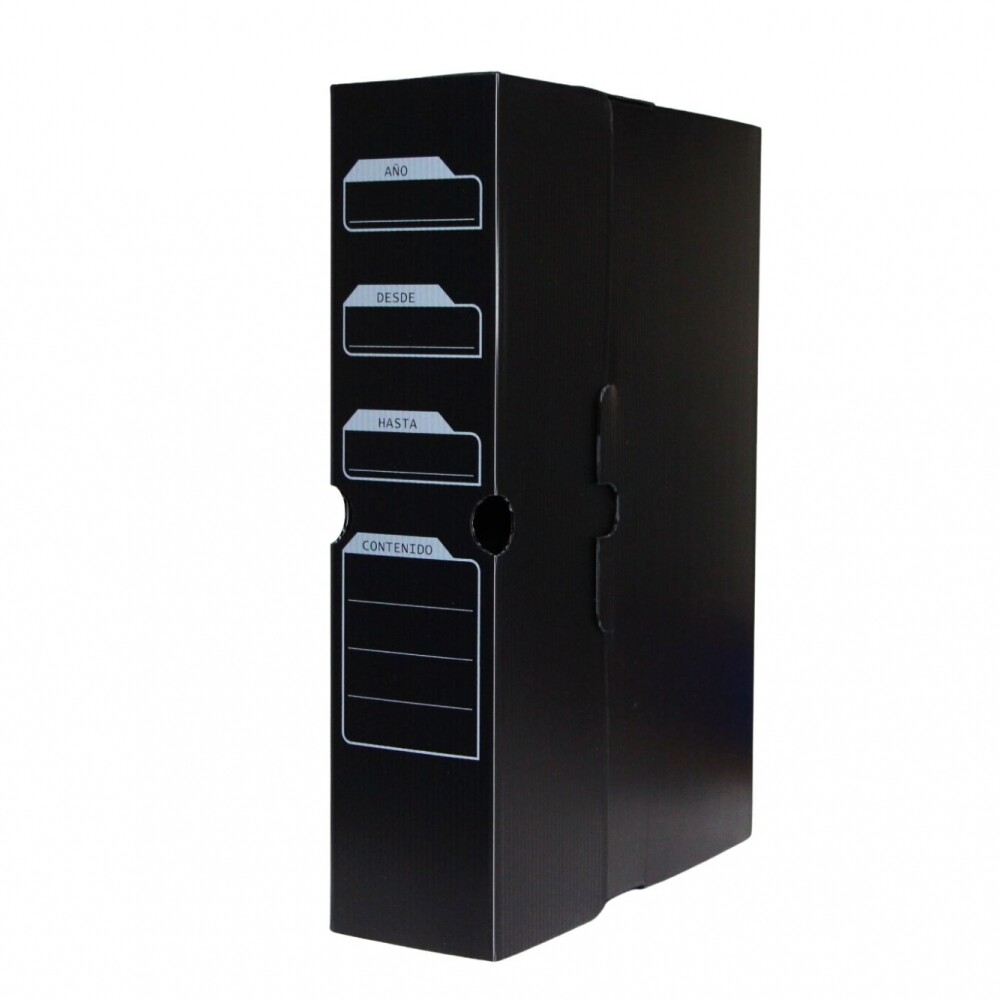 CAJA ARCHIVO PLASTICA DE 8CMS DE LOCMO COLOR NEGRO CAJA ARCHIVO PLASTICA DE 8CMS DE LOCMO COLOR NEGRO