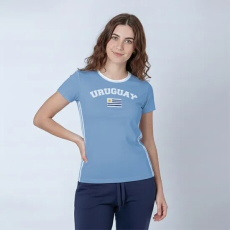 Camiseta Uruguay Dama Bandera Uy Celeste T-s CELESTE