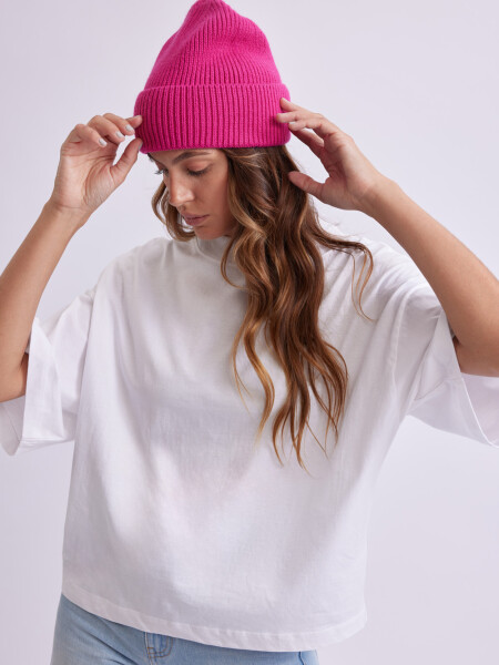 Remera 3/4 Cuello Alto Blanca
