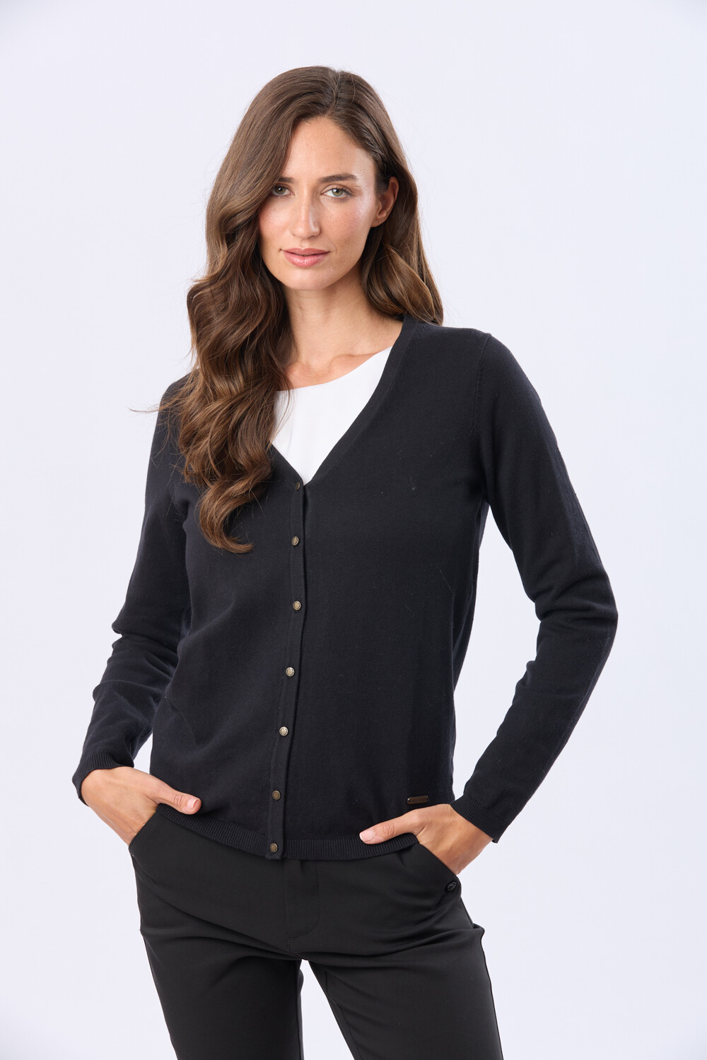CARDIGAN LISO Negro