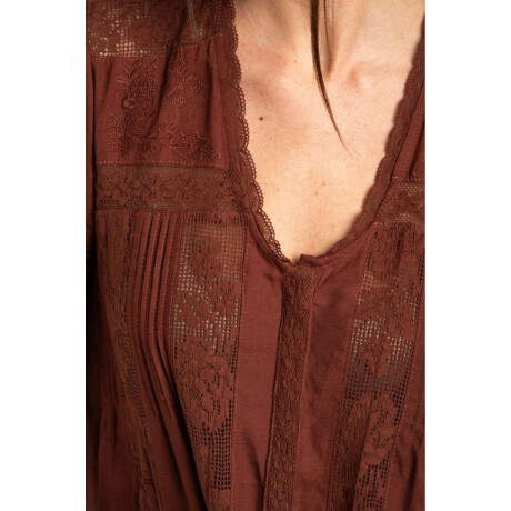 Blusa Encaje Marron