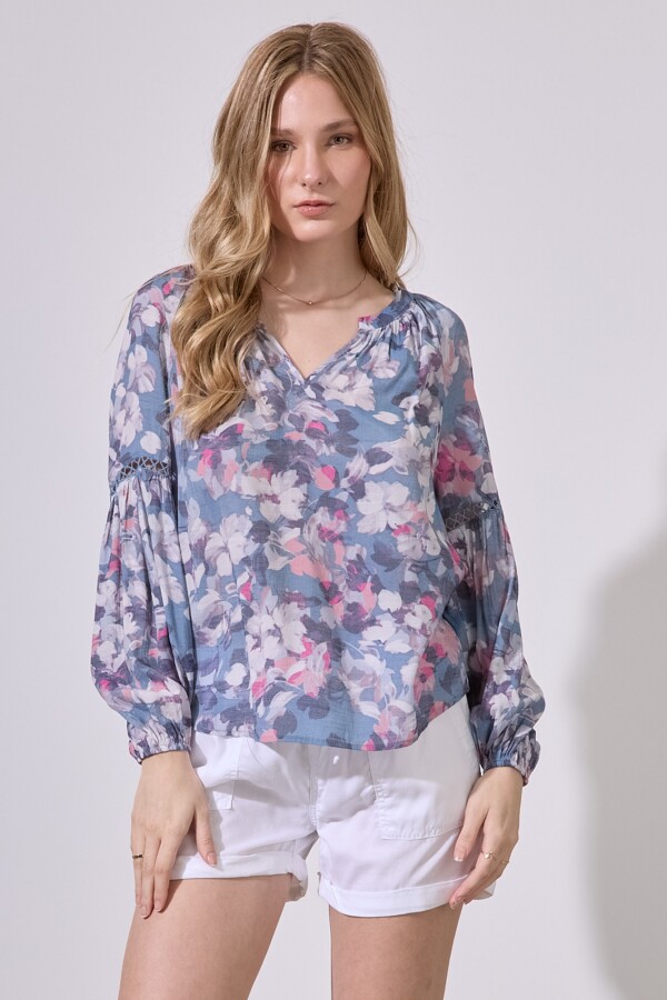 Blusa Flores AZUL/MULTI