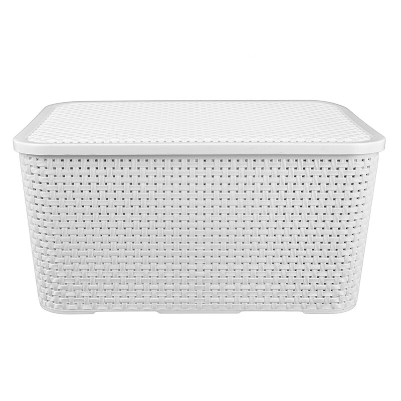 Set x2 Caja rattan 20 lts BLANCO