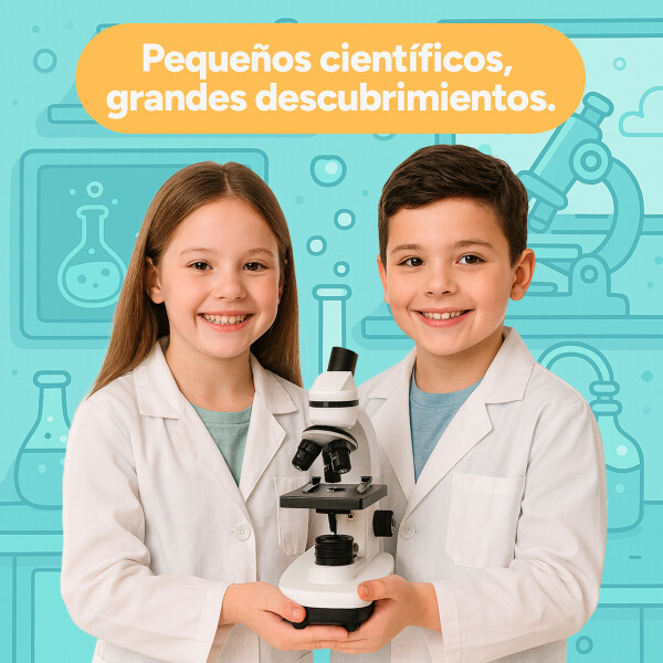 Microscopio Infantil Niños C/ Aumento 1200x 360° Kit Ciencia Color Blanco