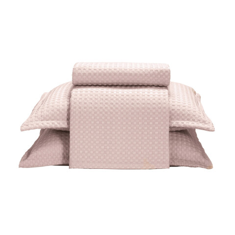 Juego Colcha y Funda Dohler Provenza 2 Plazas 100% Microfibra SALMON