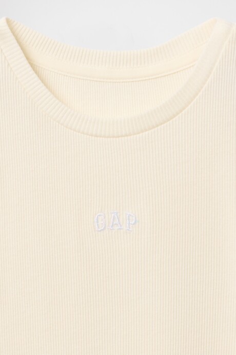 Remera Rib Logo Gap Toddler Niña Ivory Frost