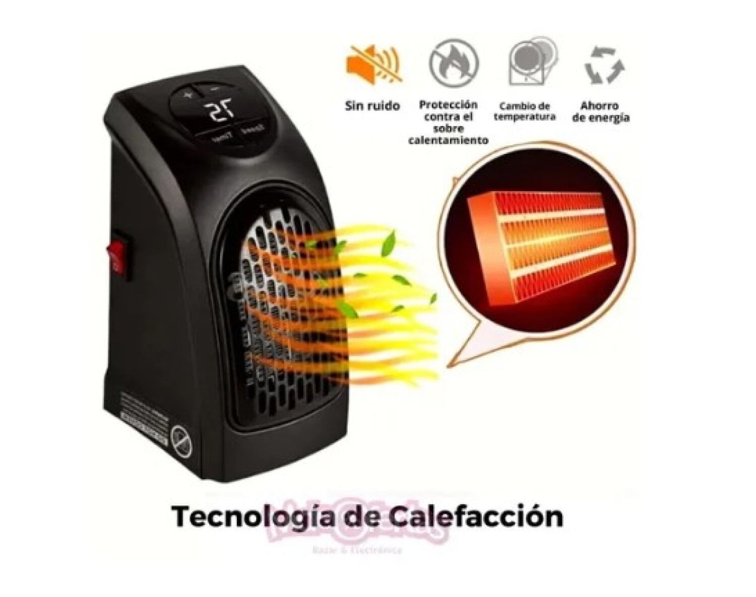 Mini calefactor portátil 400W Eléctrico