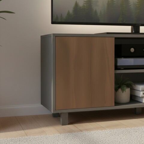 Mueble Rack de Tv Hasta 50" Manhattan de Piso con 2 Puertas y Estantes 120 cm de Ancho - Manchester / Grafito Mueble Rack de Tv Hasta 50" Manhattan de Piso con 2 Puertas y Estantes 120 cm de Ancho - Manchester / Grafito