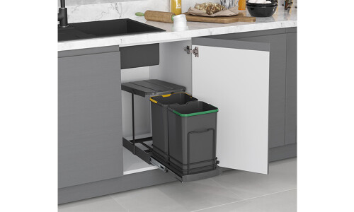 Cubo de basura doble 12+12lt s-2392 Cubo De Basura Doble 12+12lt S-2392