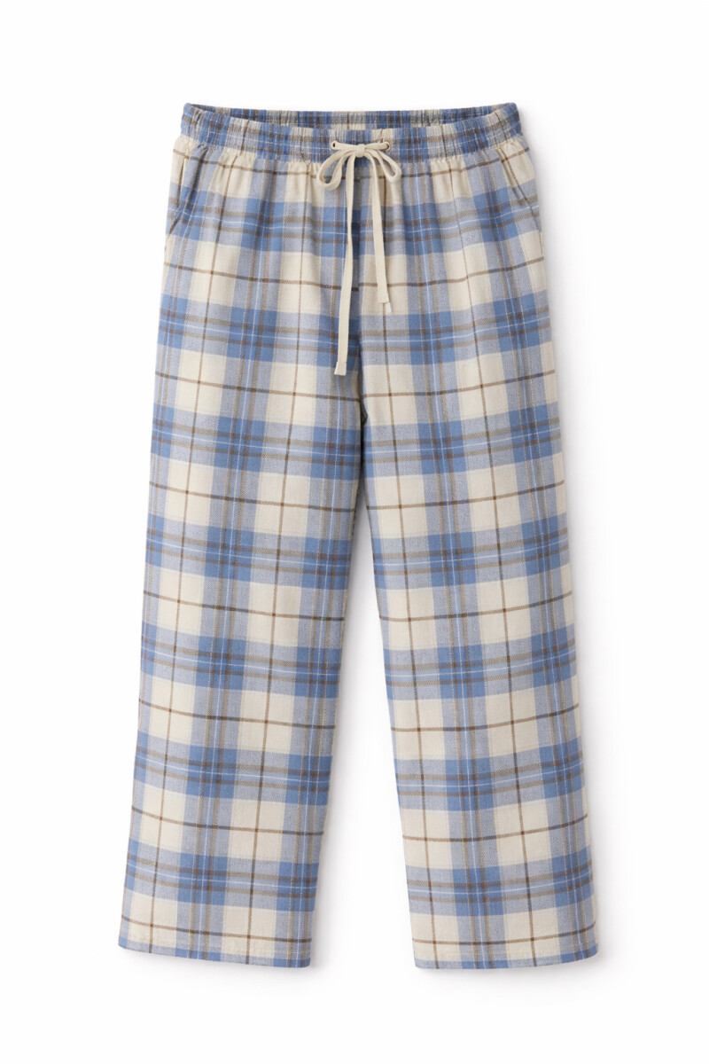 PANTALON PIJAMA FLANNEL - CELESTE 