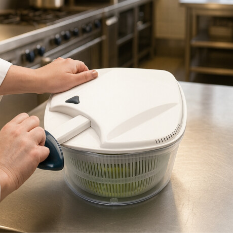 Centrifugadora de Verduras de Acrílico 26 cm 5 Litros White Centrifugadora de Verduras de Acrílico 26 cm 5 Litros White