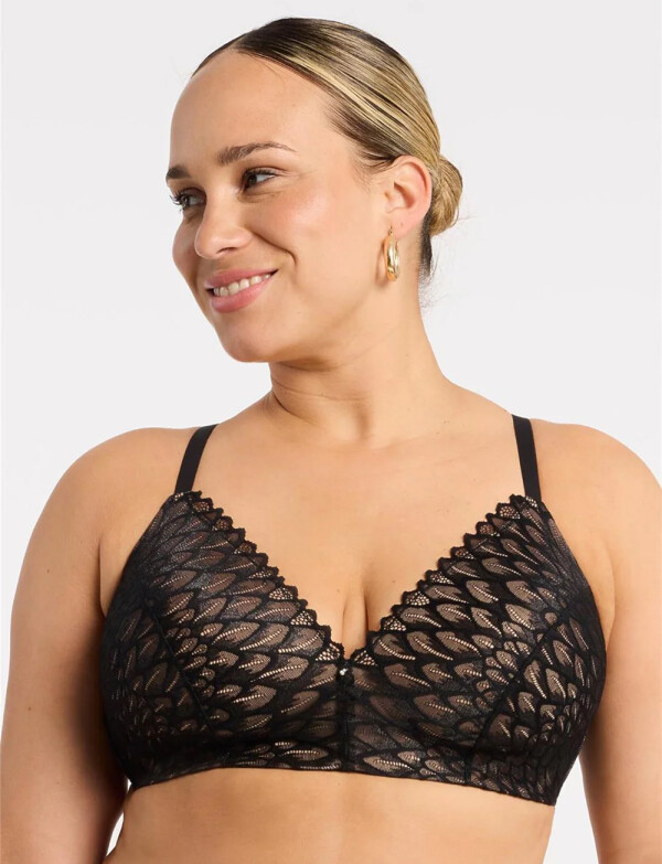 Bra Sin Aro Encaje NEGRO/BEIGE