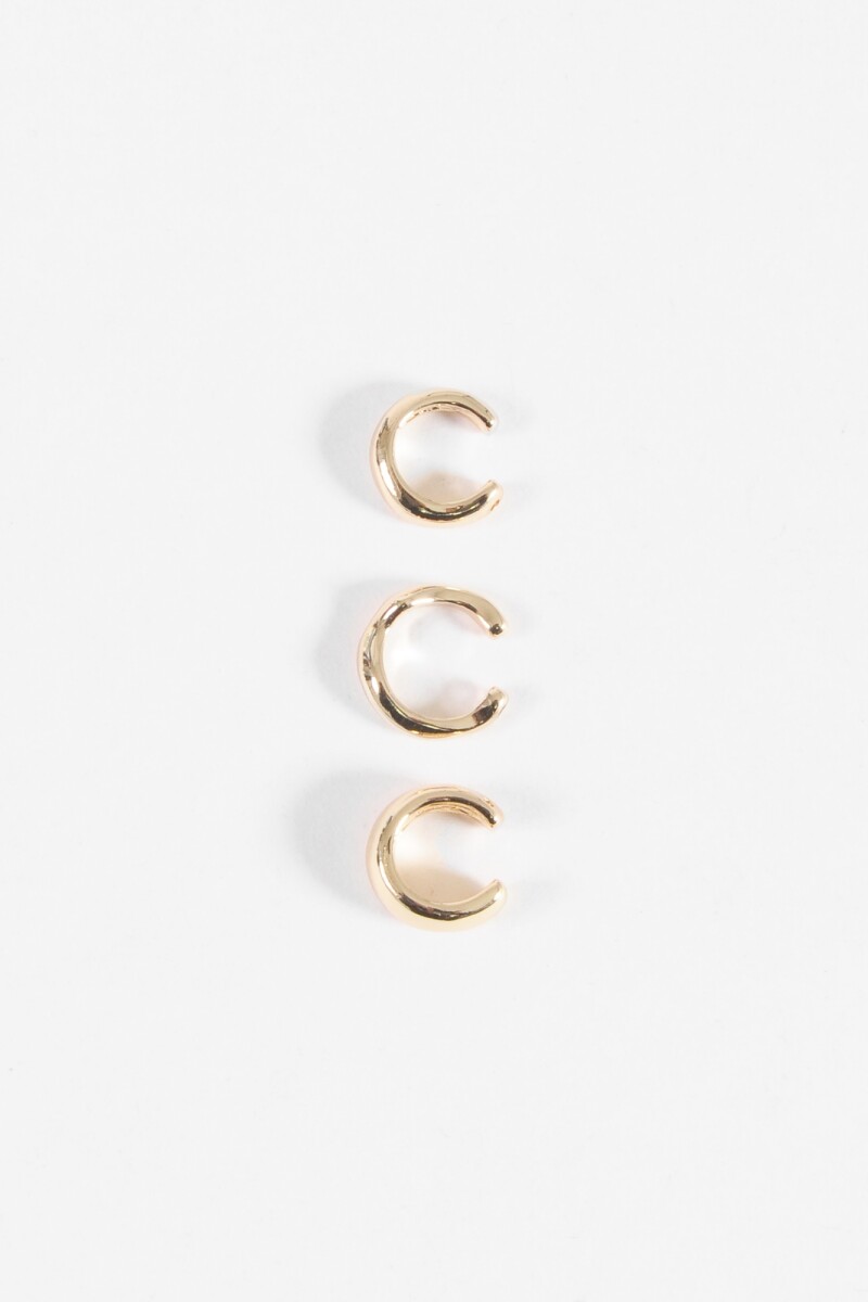 Set de tres earcuff shinny dorado