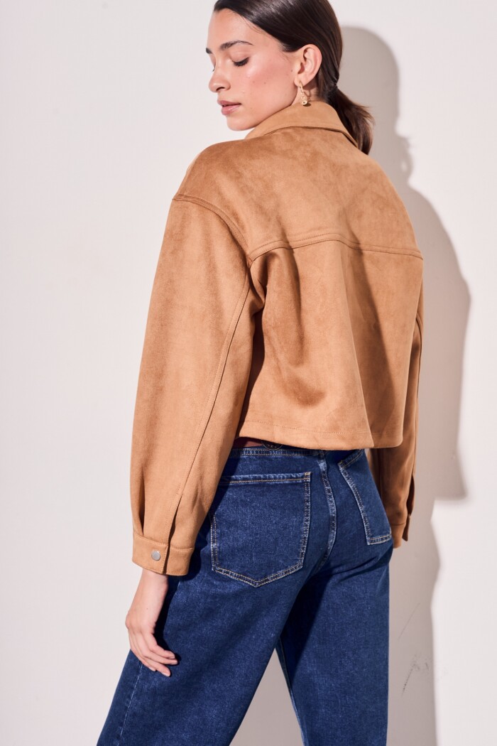 Campera Gamuza Cuero Vegano Whisky