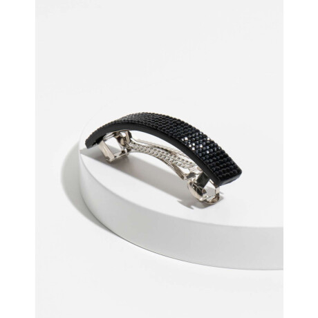 Hebilla Francesa Acrílico Facetado Negro