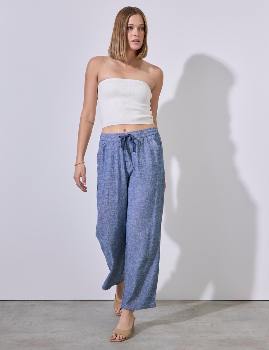 Pantalon Lino - Azul 