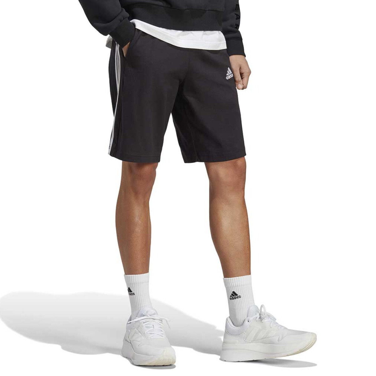 Short de Hombre Adidas Essentials Single Jersey Adidas - Negro - Blanco 
