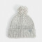 Gorro Romántico Gorro Tejido Con Pompón - Gris Claro