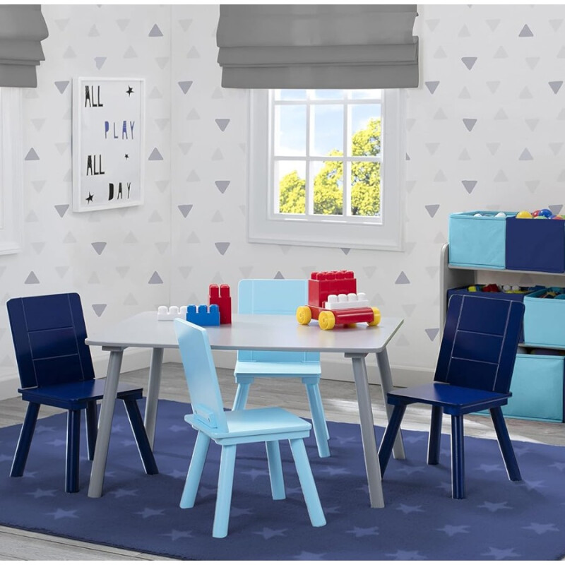 Juego mesa y 4 sillas infantil azul Juego mesa y 4 sillas infantil azul