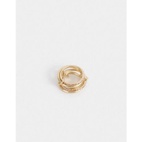 Anillo Con Strass Dorado