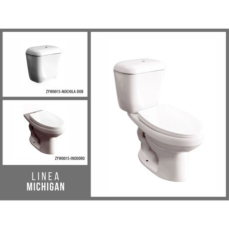 JUEGO DE LOZA SANITARIA MICHIGAN BLANCO CON TAPA Y MOCHILA 000