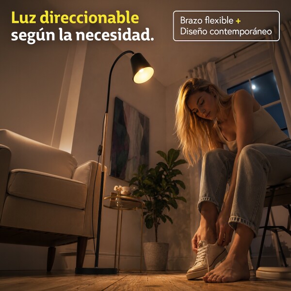 Lámpara De Pie Moderna Nórdica Para Living Con Brazo Flexible de 1.5 Metros Imback Color Negro Lámpara De Pie Moderna Nórdica Para Living Con Brazo Flexible de 1.5 Metros Imback Color Negro