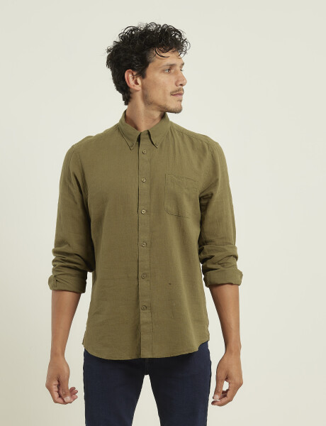 Camisa De Lino Harrington Label Verde
