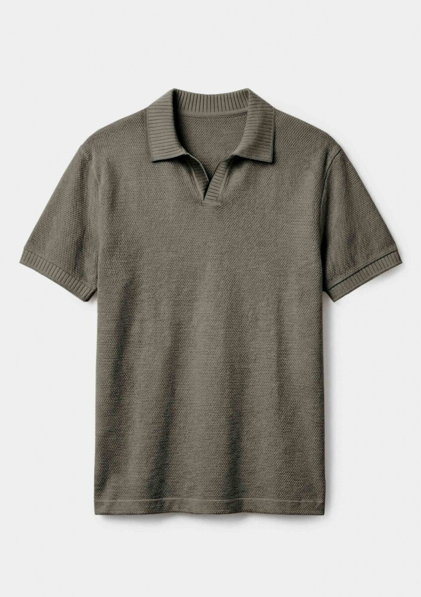 POLO TEXTURIZADO DE MANGA CORTA - VERDE 