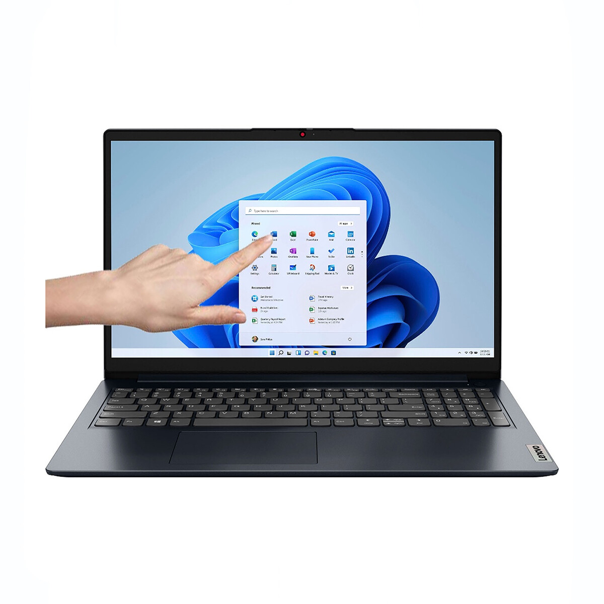 Notebook Lenovo 15AMN7. AMD Ryzen 5 7520U. RAM 8GB DDR5. Disco Sólido 256B. Pantalla 15.6" Full HD TÁCTIL. Win 11 
