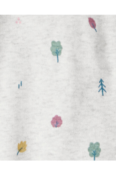 Pijama una pieza de algodón orgánico, con pie, estampado Sin color