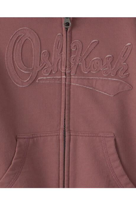 Campera de algodón, marrón, con capucha y logo Sin color