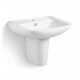 LAVATORIO CON PEDESTAL JUEGO DE LOZA MALAWI BLANCO BRILLANTE 000