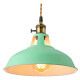 Lampara Colgante De Techo Metal Nordica Blanco Negro Luz Verde