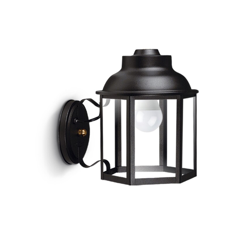FAROL HEXAGONAL CON CRUCETA E27 NEGRO FAROL HEXAGONAL CON CRUCETA E27 NEGRO