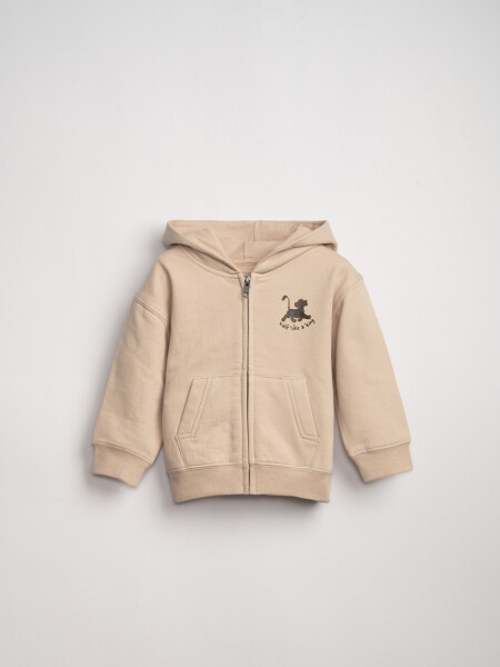 Campera deportiva estampada Beige