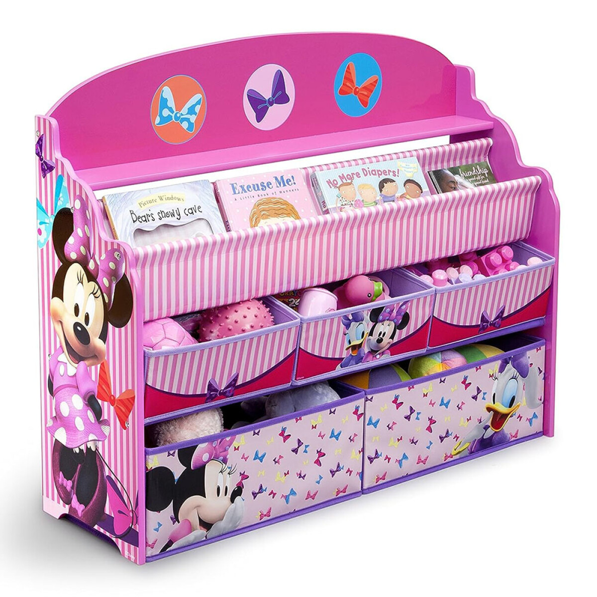 Mueble Organizador Libros Juguetes 5 Cestos Personaje Disney - Minnie 