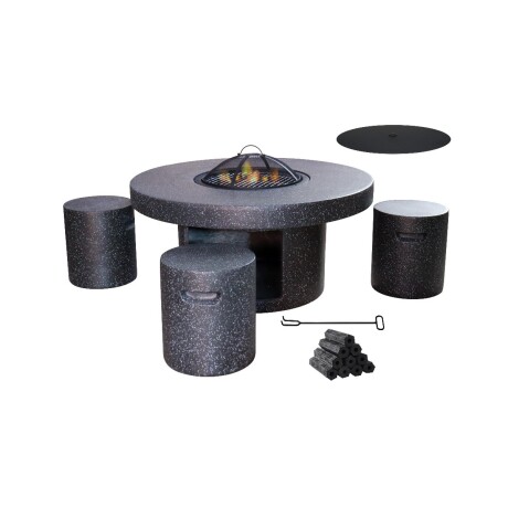 MESA PARA EXTERIOR FIRE KING CON FOGON EN EL CENTRO 4 BANCOS Y PARRILLA MESA PARA EXTERIOR FIRE KING CON FOGON EN EL CENTRO 4 BANCOS Y PARRILLA