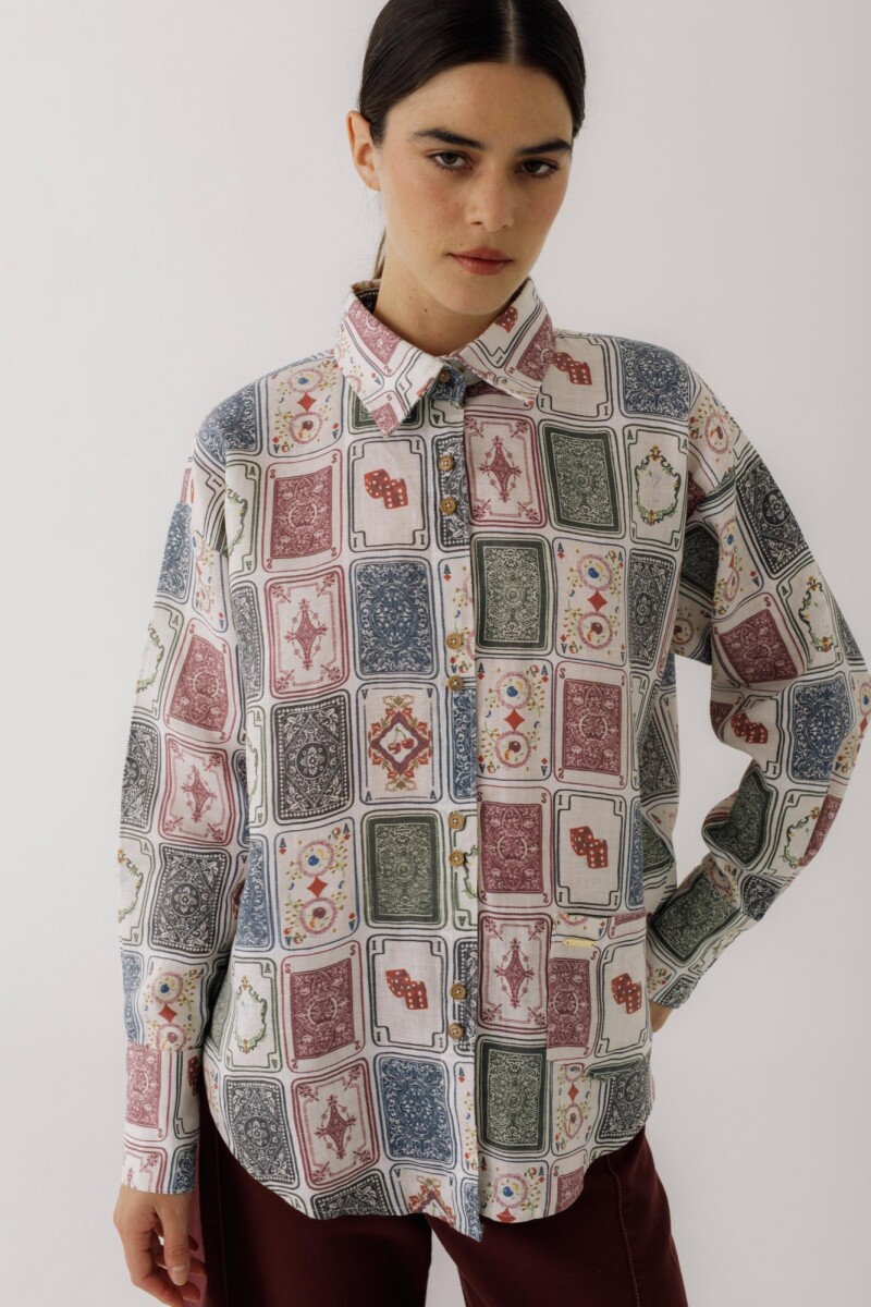 PRE VENTA Camisa Onda Print Ludika PRE VENTA Blanco