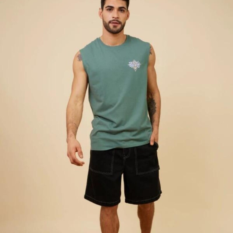 Musculosa Hombre Alg.C/Estam.E/Espal. Rusty Verde Oscuro