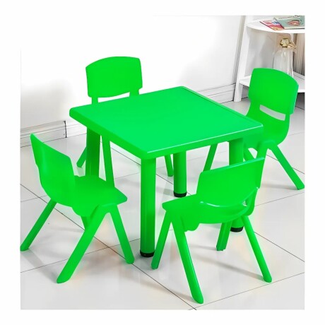 Mesa Cuadrada de Plástico y Metal para Niños 60x60cm Verde