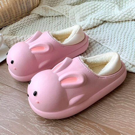 Pantufla Niños Gomón Conejitos Abrigo Invierno Rosa