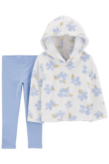 Set dos piezas, calza de algodón y buzo de micropolar, diseño floral Set dos piezas, calza de algodón y buzo de micropolar, diseño floral