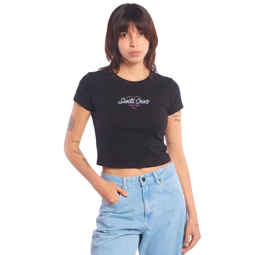 Remera Santa Cruz Crop Love - Negro Remera Santa Cruz Crop Love - Negro