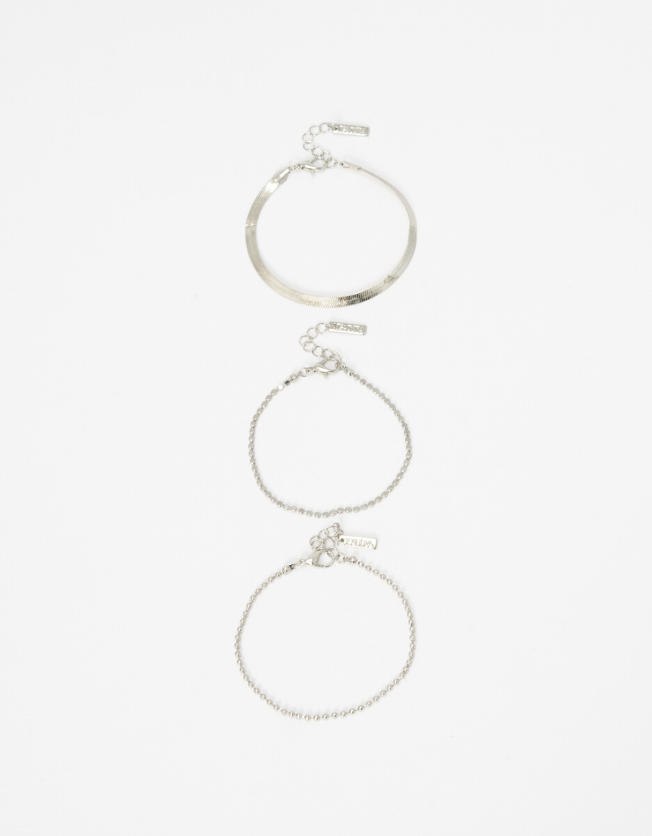 Set De Pulseras Metálicas 