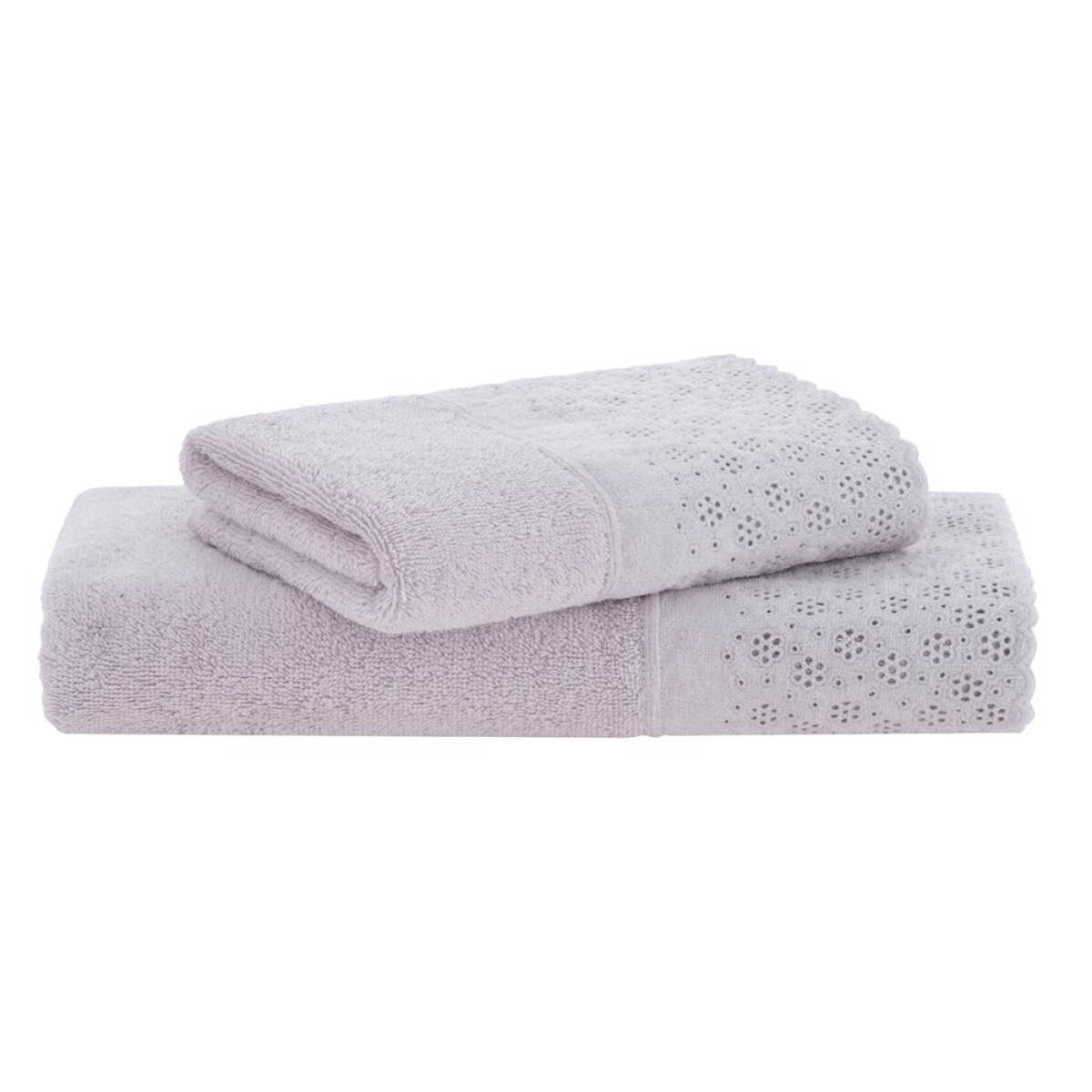 SET TOALLA BAÑO + TOALLA ROSTRO LOVELY BUDDEMEYER - 500G LILA 