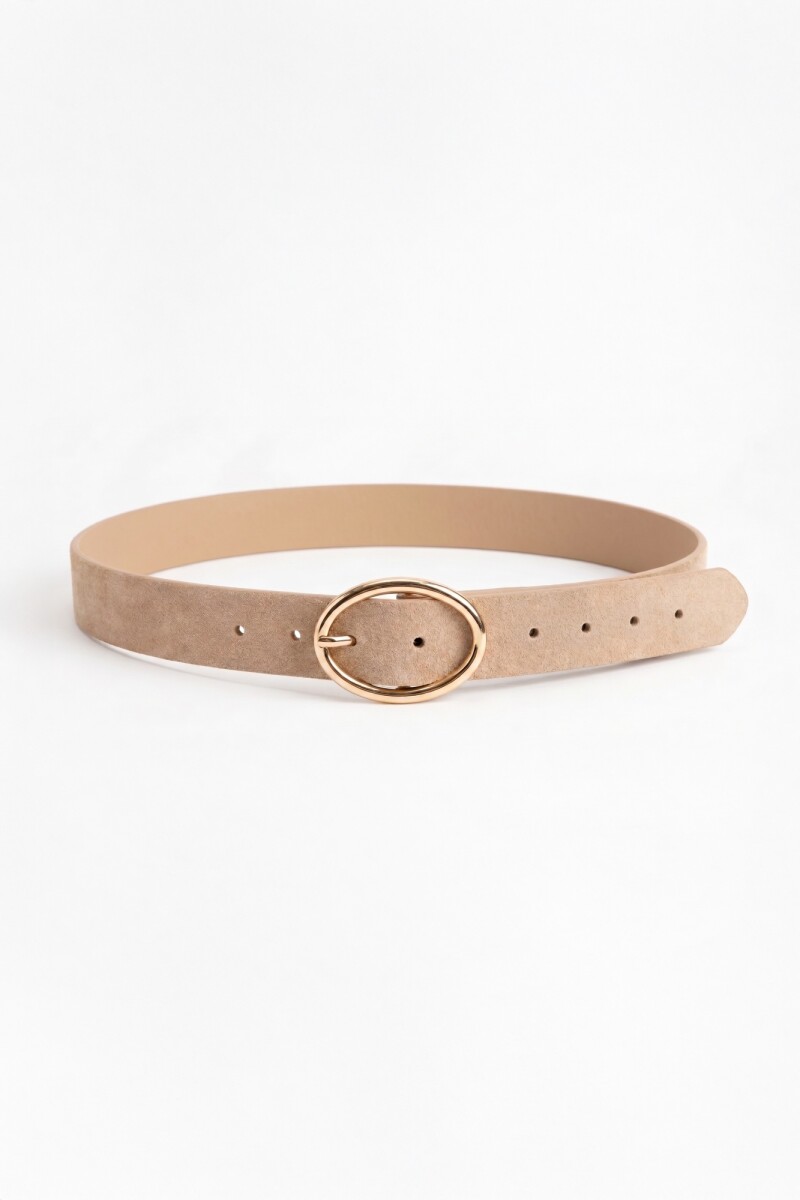 Cinturón simil gamuza beige