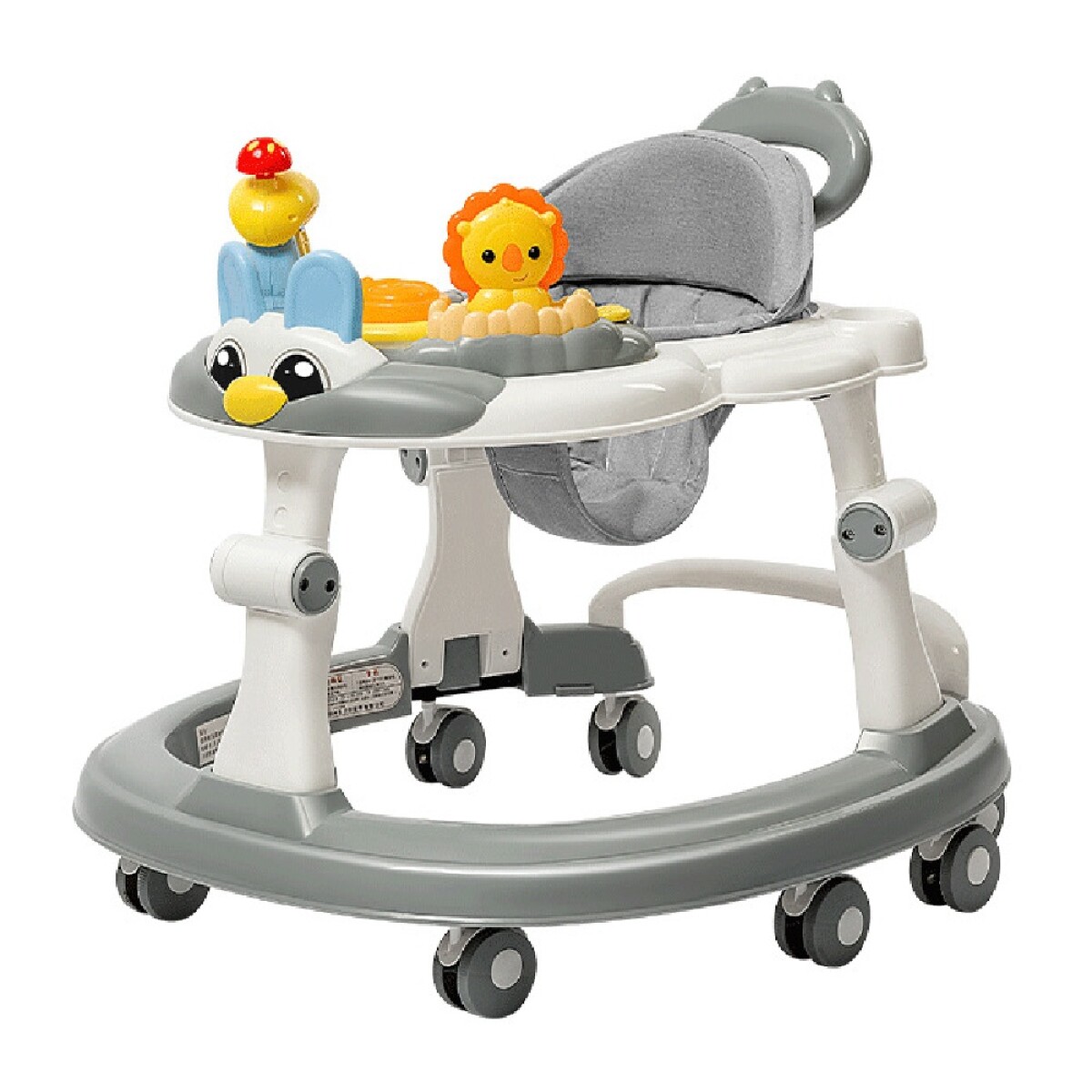 Andador Caminador para Bebé Plegable y Portable c/Accesorios - Gris 